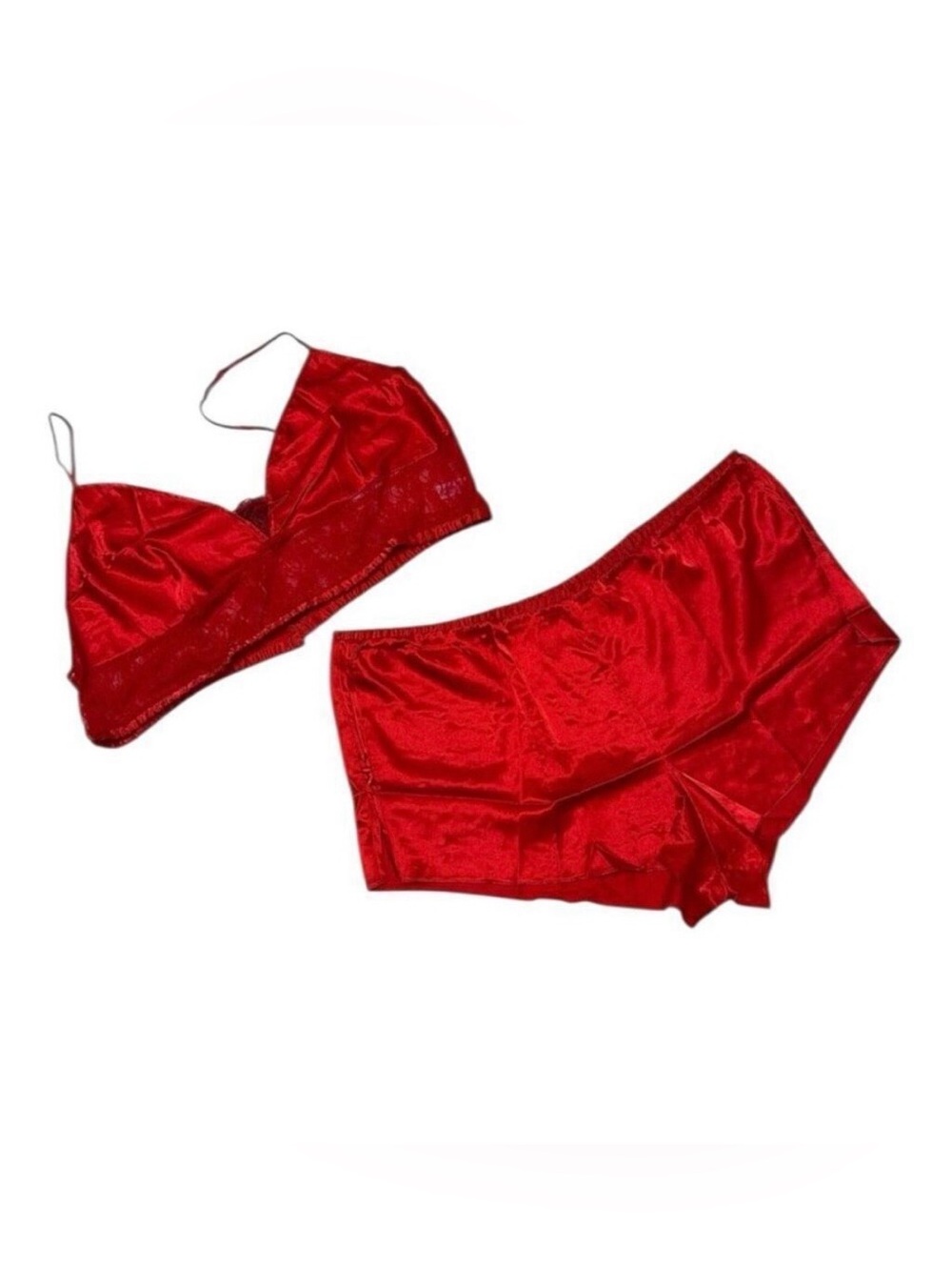 Frederick’s of Hollywood Red Delfine Satin & Lace Cami Set 2X